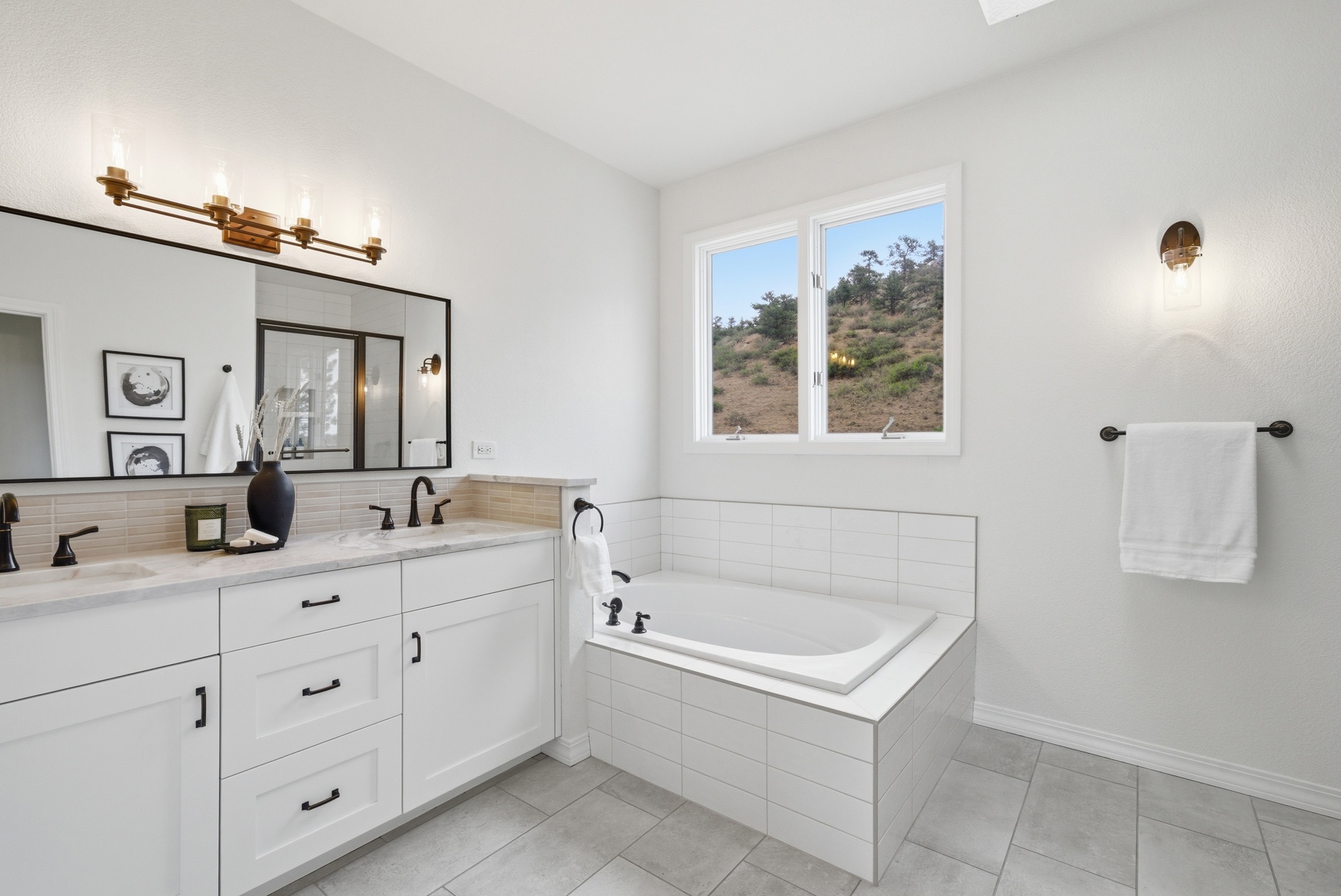Primary bathroom with soaking tub