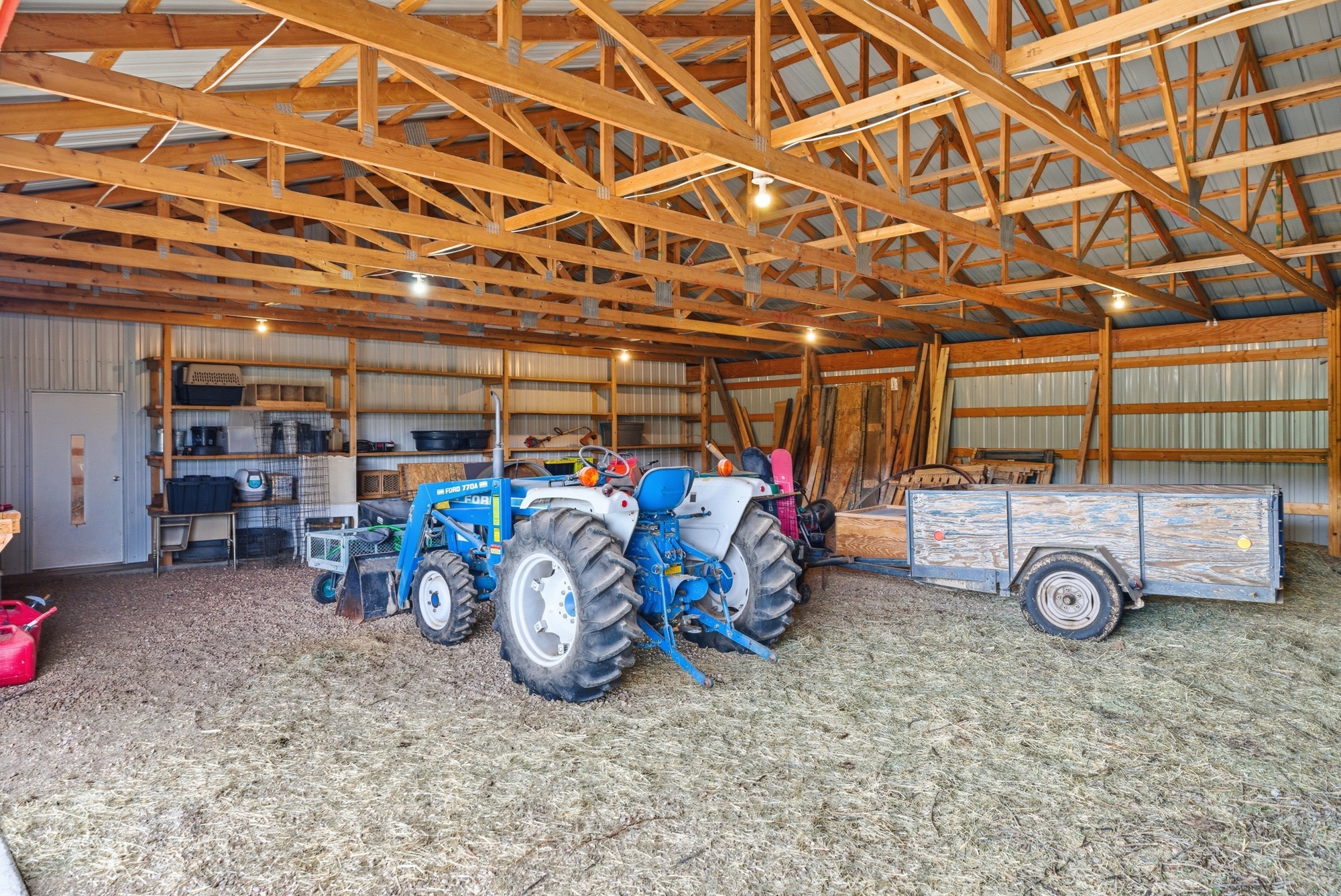 Shop interior concrete floor